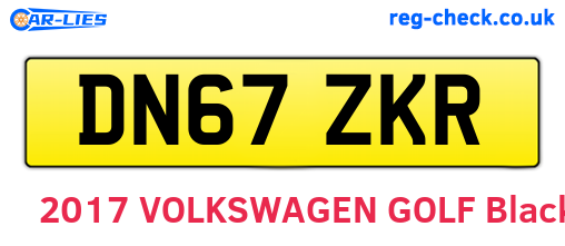 DN67ZKR are the vehicle registration plates.