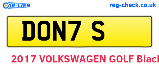 DON7S are the vehicle registration plates.