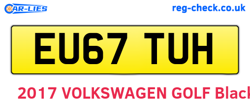 EU67TUH are the vehicle registration plates.