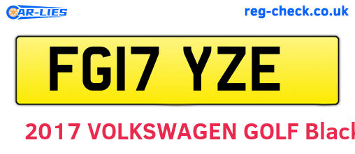 FG17YZE are the vehicle registration plates.