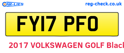 FY17PFO are the vehicle registration plates.