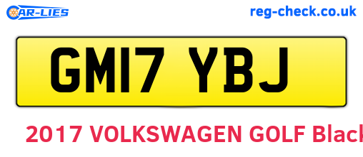 GM17YBJ are the vehicle registration plates.
