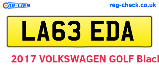 LA63EDA are the vehicle registration plates.
