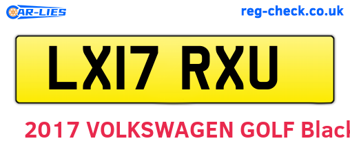 LX17RXU are the vehicle registration plates.