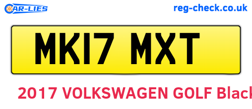 MK17MXT are the vehicle registration plates.