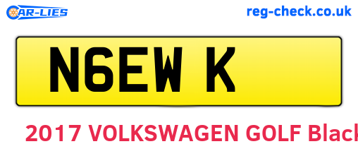 N6EWK are the vehicle registration plates.