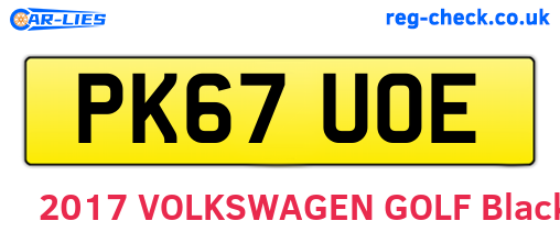 PK67UOE are the vehicle registration plates.