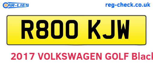 R800KJW are the vehicle registration plates.