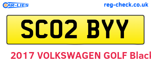SC02BYY are the vehicle registration plates.