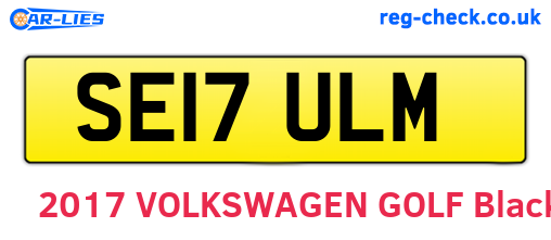 SE17ULM are the vehicle registration plates.