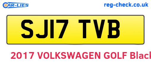 SJ17TVB are the vehicle registration plates.