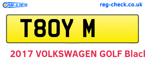 T8OYM are the vehicle registration plates.