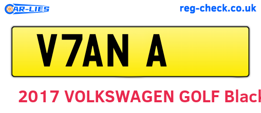 V7ANA are the vehicle registration plates.