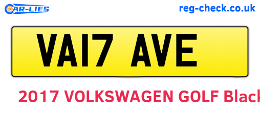 VA17AVE are the vehicle registration plates.