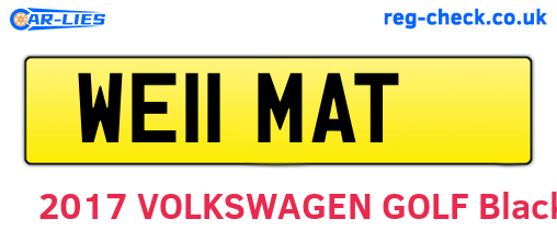 WE11MAT are the vehicle registration plates.