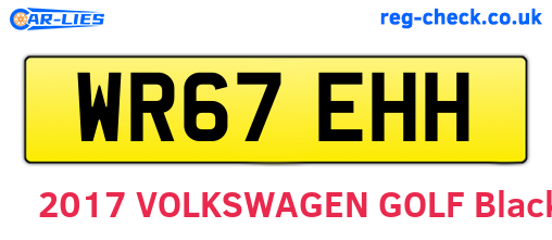 WR67EHH are the vehicle registration plates.