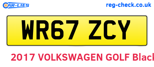 WR67ZCY are the vehicle registration plates.