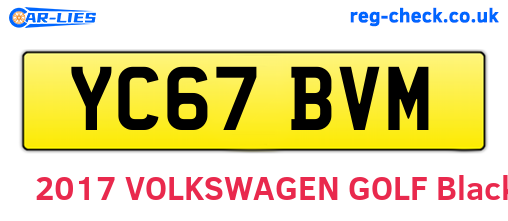 YC67BVM are the vehicle registration plates.
