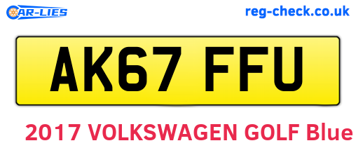 AK67FFU are the vehicle registration plates.