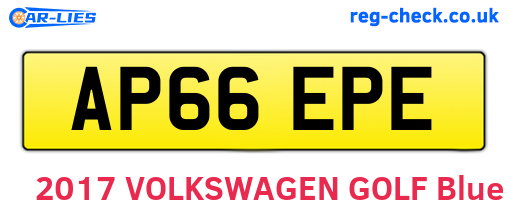 AP66EPE are the vehicle registration plates.
