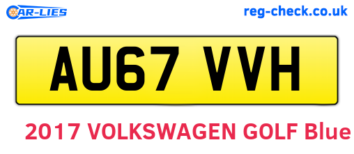 AU67VVH are the vehicle registration plates.