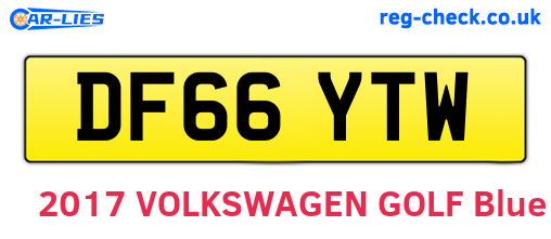 DF66YTW are the vehicle registration plates.