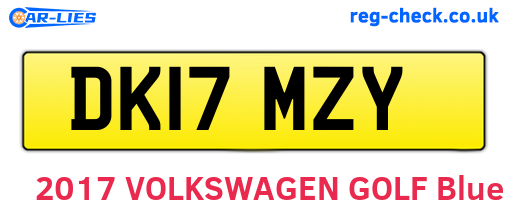 DK17MZY are the vehicle registration plates.