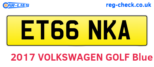 ET66NKA are the vehicle registration plates.