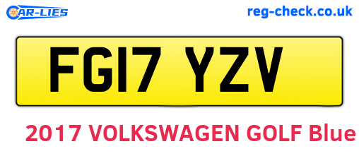 FG17YZV are the vehicle registration plates.