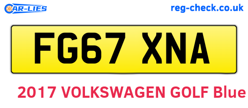 FG67XNA are the vehicle registration plates.