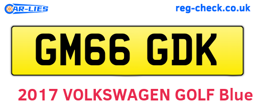 GM66GDK are the vehicle registration plates.
