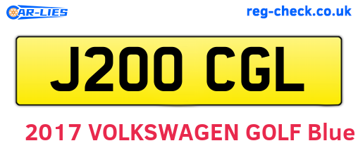 J200CGL are the vehicle registration plates.