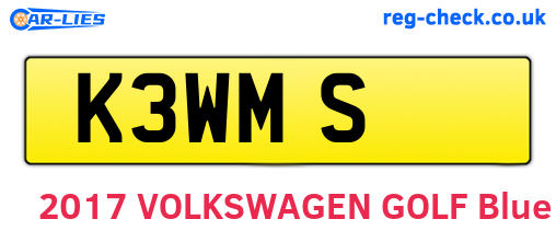 K3WMS are the vehicle registration plates.