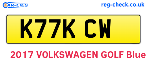 K77KCW are the vehicle registration plates.