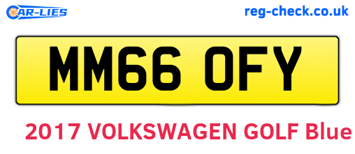 MM66OFY are the vehicle registration plates.