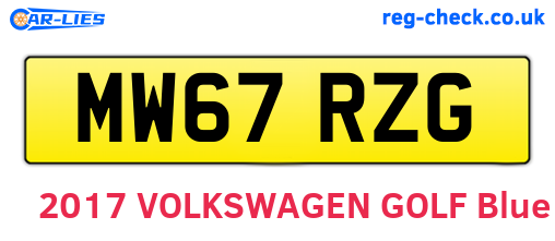 MW67RZG are the vehicle registration plates.