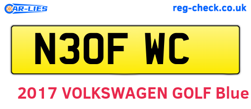 N30FWC are the vehicle registration plates.