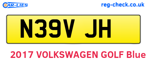 N39VJH are the vehicle registration plates.