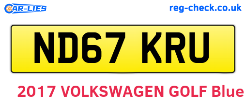 ND67KRU are the vehicle registration plates.