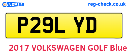 P29LYD are the vehicle registration plates.