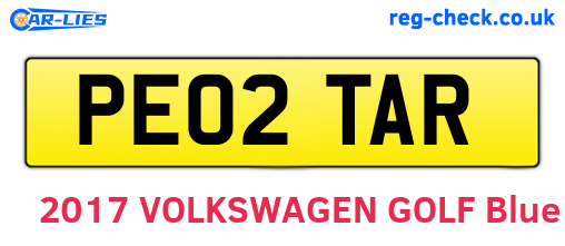 PE02TAR are the vehicle registration plates.