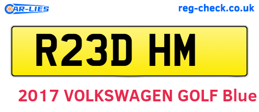 R23DHM are the vehicle registration plates.