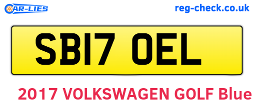 SB17OEL are the vehicle registration plates.