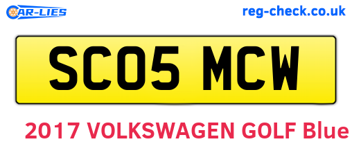SC05MCW are the vehicle registration plates.