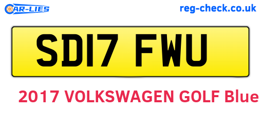 SD17FWU are the vehicle registration plates.