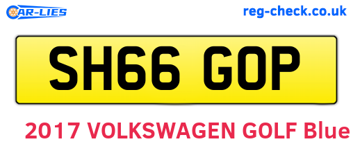 SH66GOP are the vehicle registration plates.