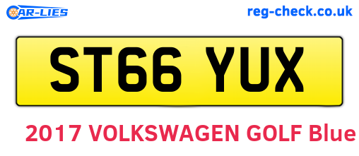 ST66YUX are the vehicle registration plates.
