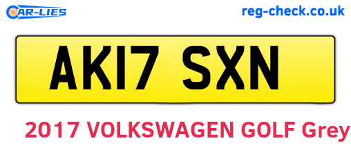 AK17SXN are the vehicle registration plates.