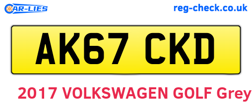 AK67CKD are the vehicle registration plates.