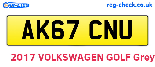 AK67CNU are the vehicle registration plates.